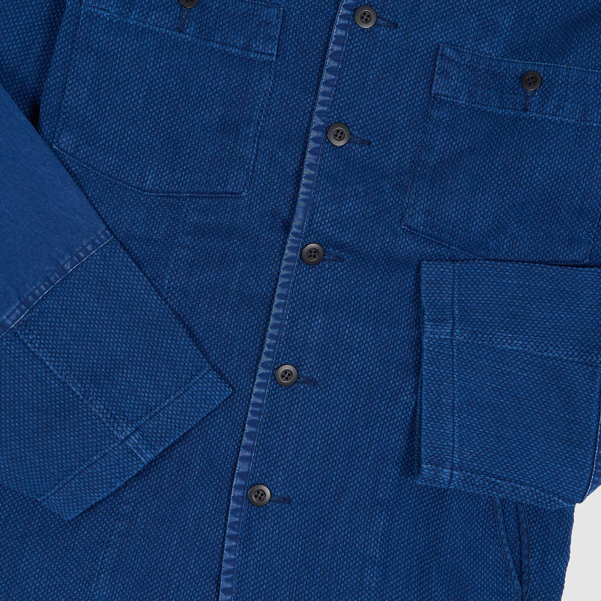 Blue Blue Japan Kasezome Sashiko Fatigue Overshirt Jacket