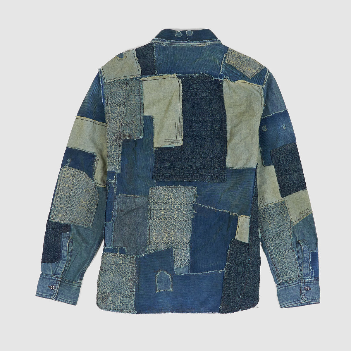 Double RL Patchwork Indigo Denim Overshirt