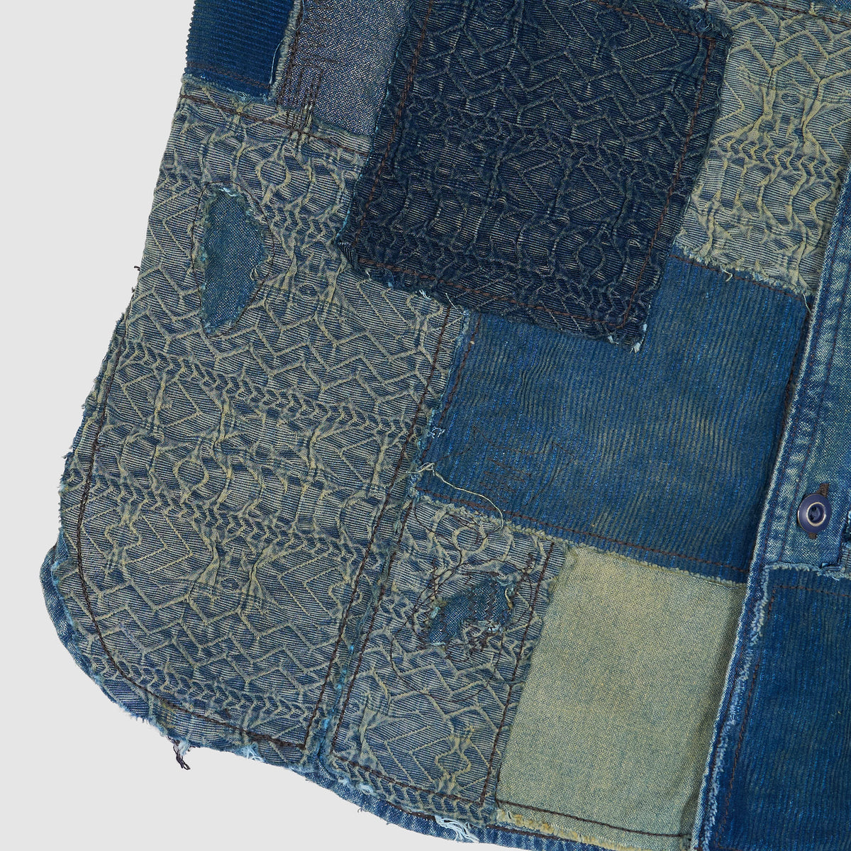 Double RL Patchwork Indigo Denim Overshirt