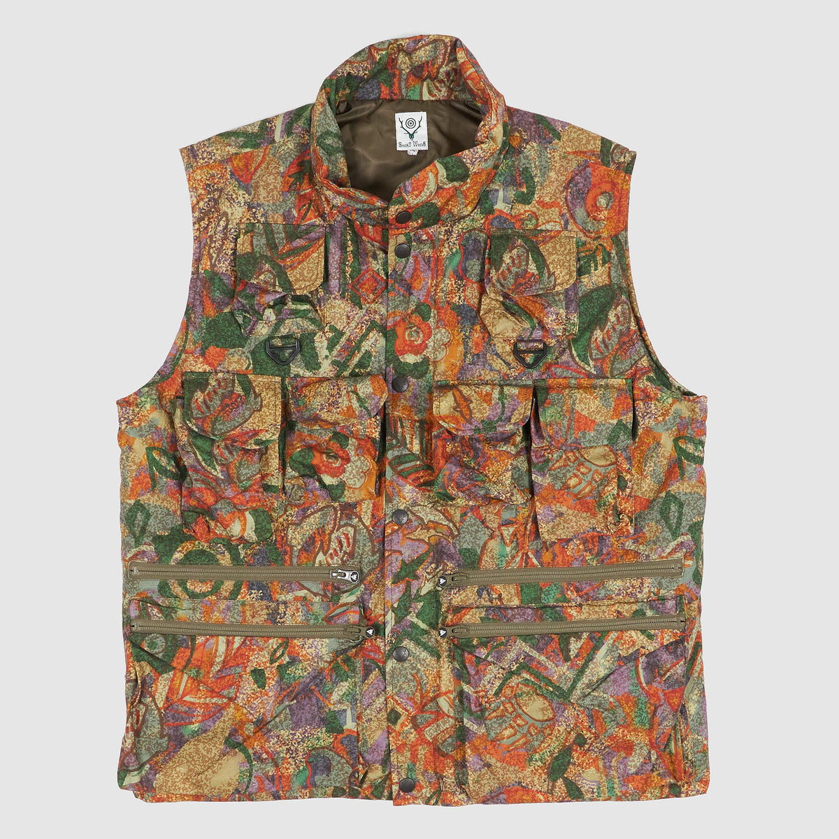 South2 West8 Printed Cargo Pocket Vest