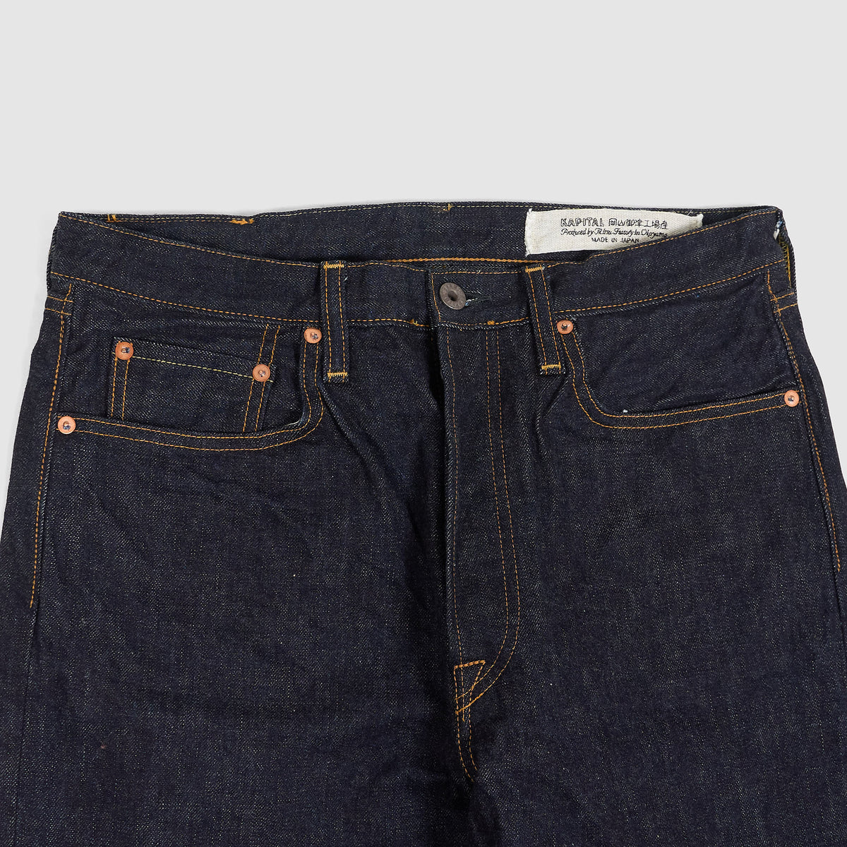 Kapital 5-Pocket 14oz Denim Monkey TH Straight Jeans
