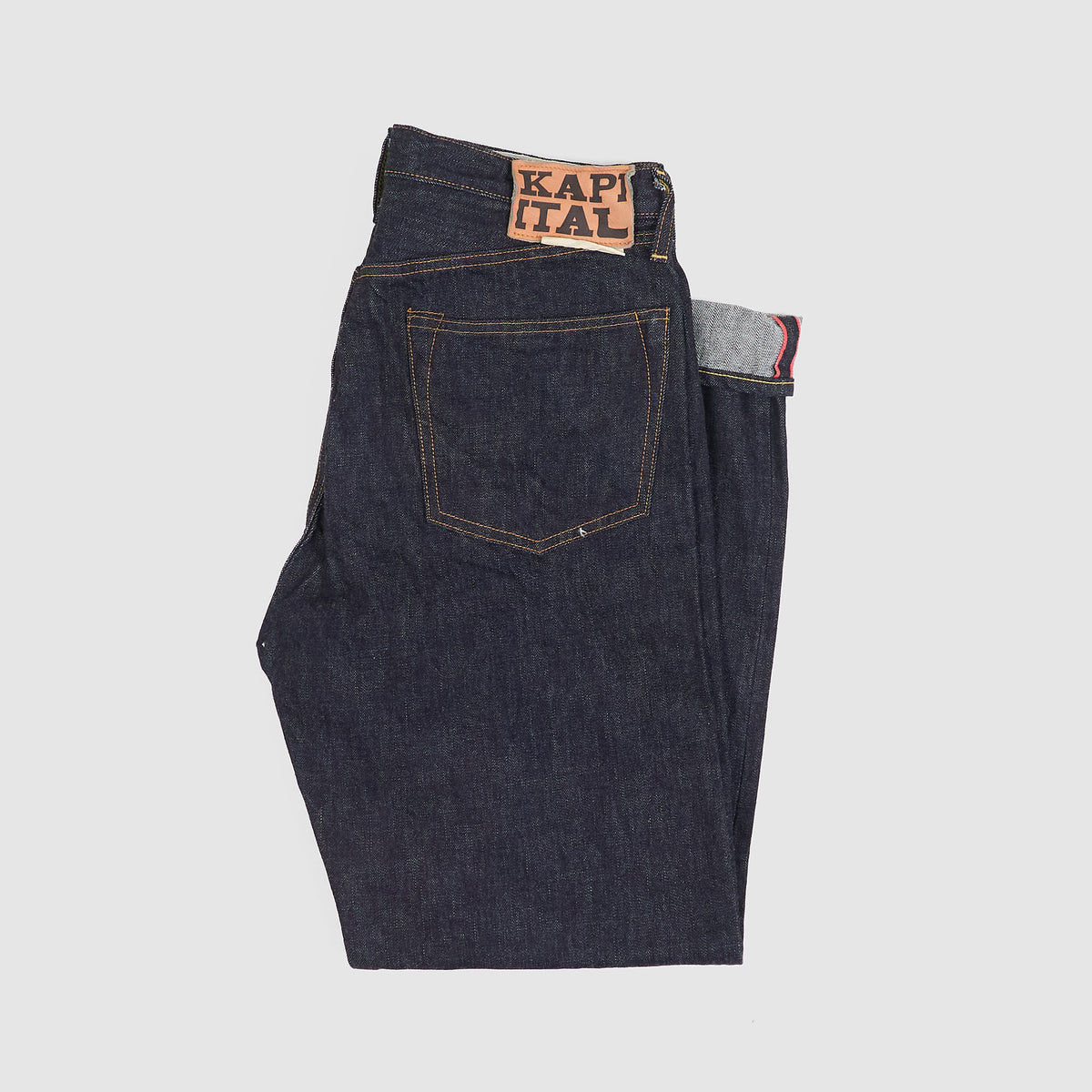 Kapital 5-Pocket 14oz Denim Monkey TH Straight Jeans