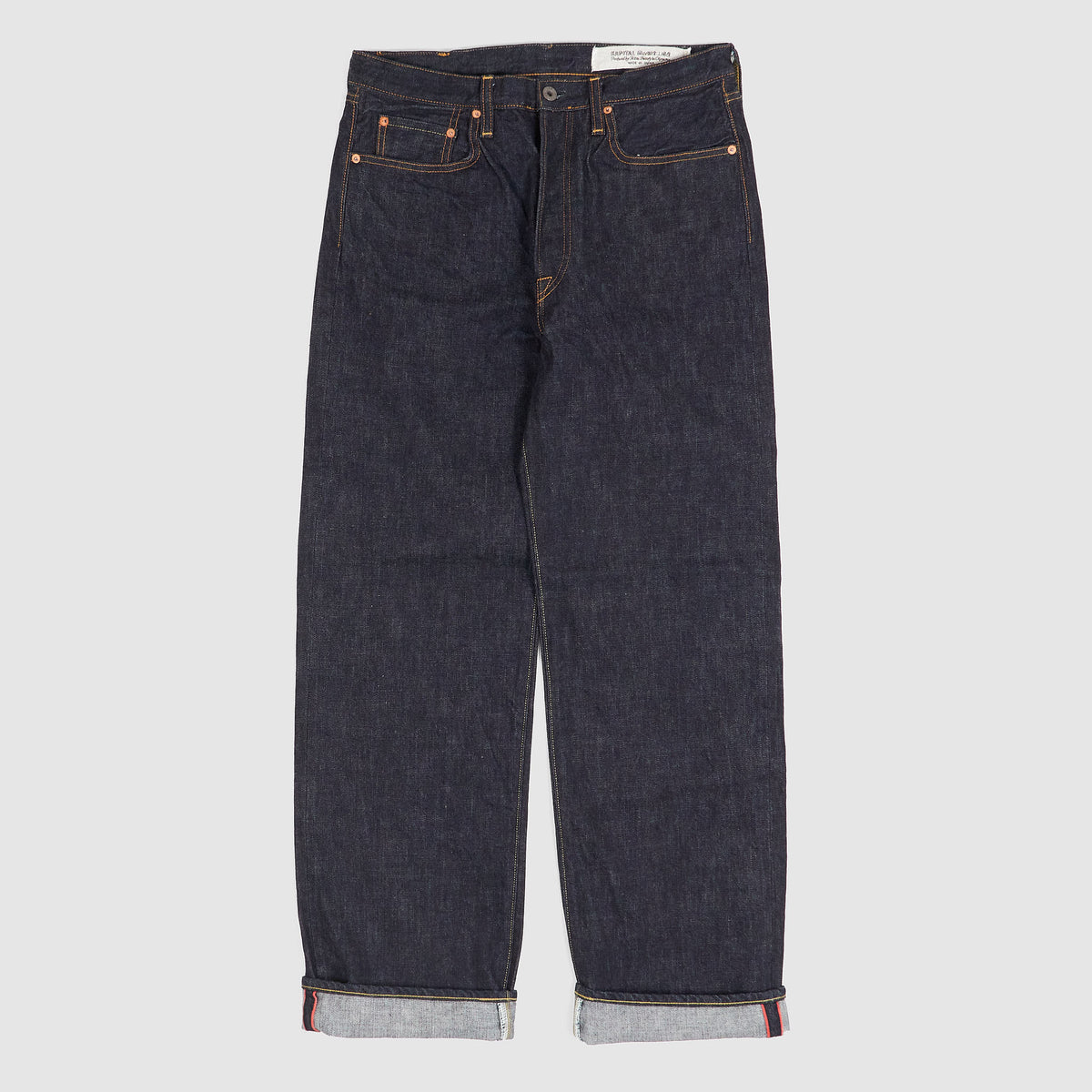 Kapital 5-Pocket 14oz Denim Monkey TH Straight Jeans