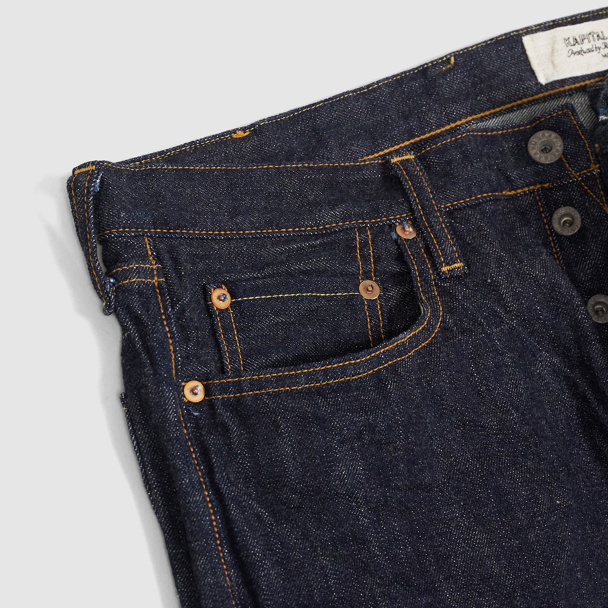 Kapital 5-Pocket 13.5oz Zimbabwe Monkey TH Rinsed Jeans - DeeCee style