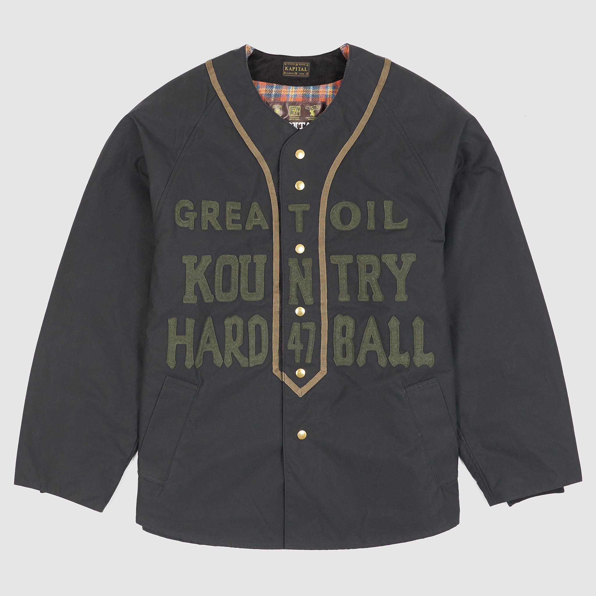 Kapital Weather Cotton Oil Baseball Jacket - DeeCee style
