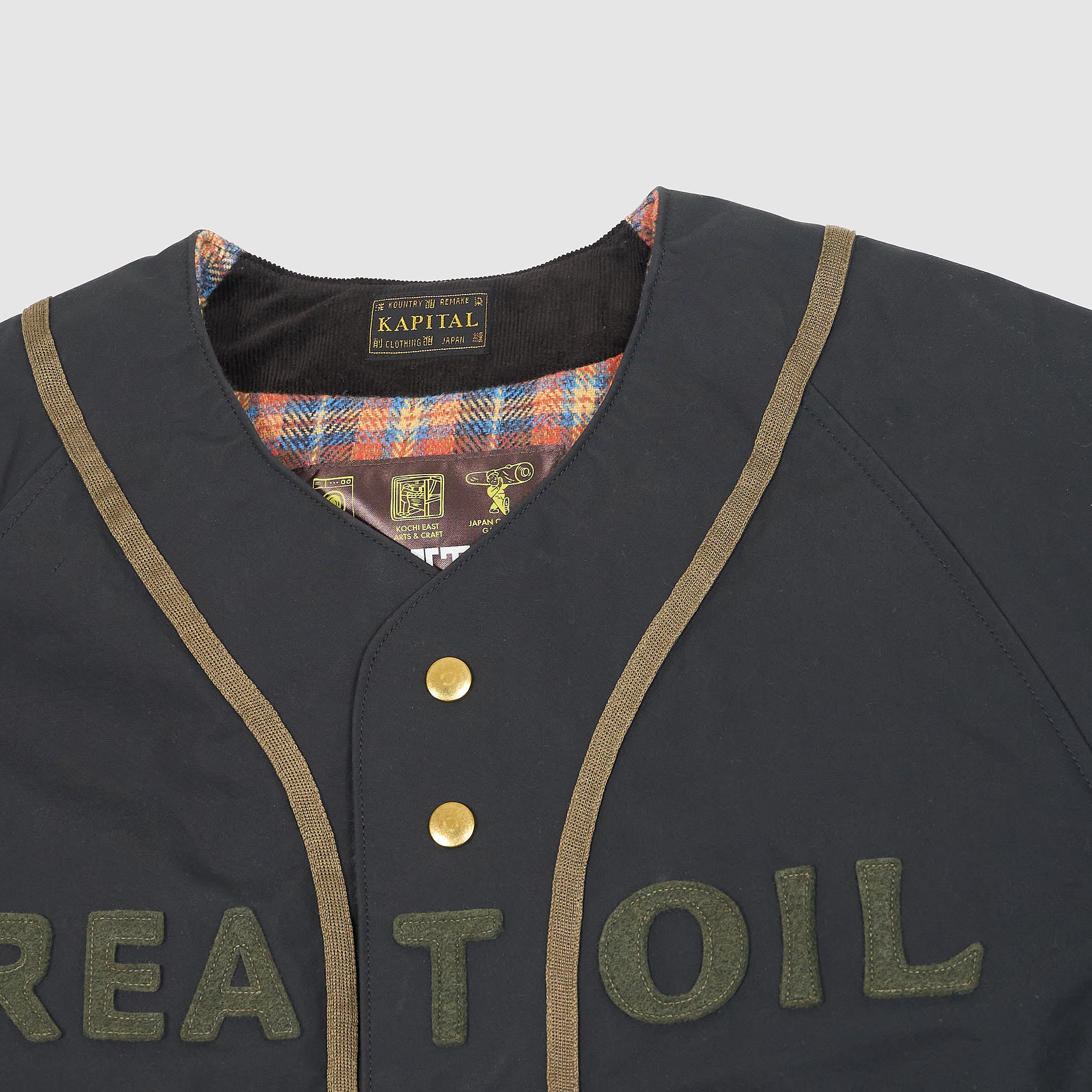 Kapital Weather Cotton Oil Baseball Jacket - DeeCee style