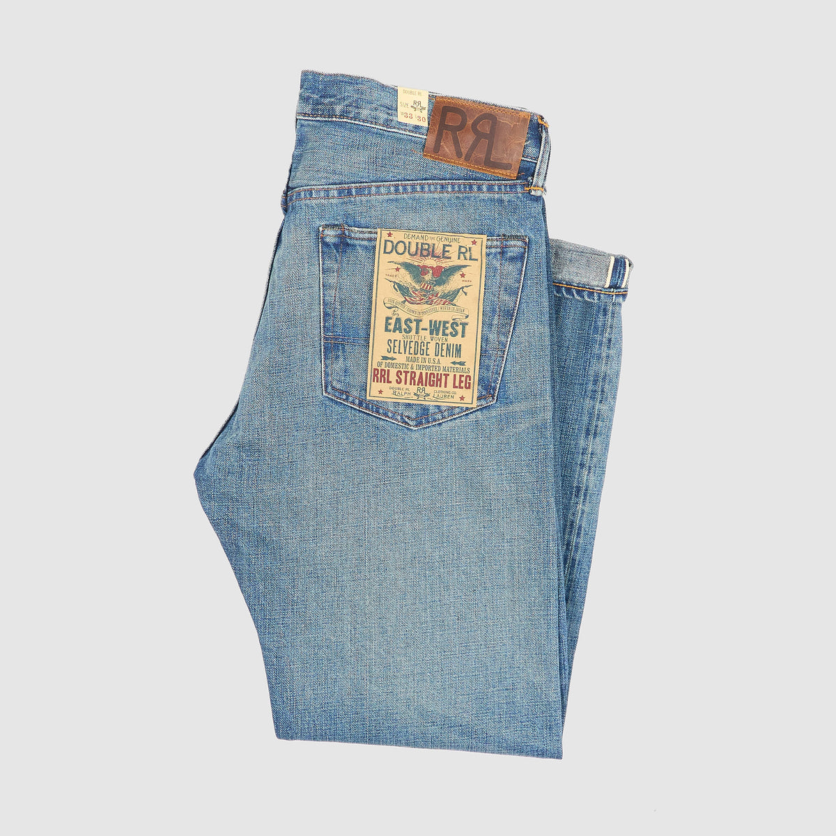 Double RL 5-Pocket Selvedge Straight Leg Jeans
