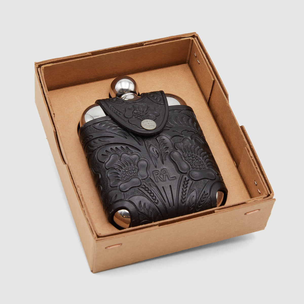 Double RL Leather Flask