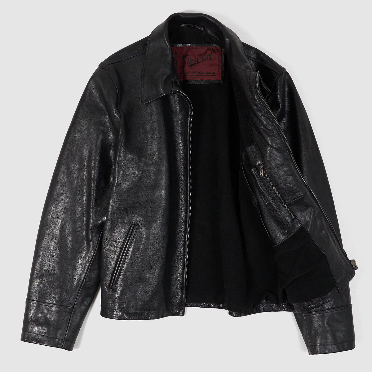 Stewart Buffalo Half Belt Riders Leather Jacket