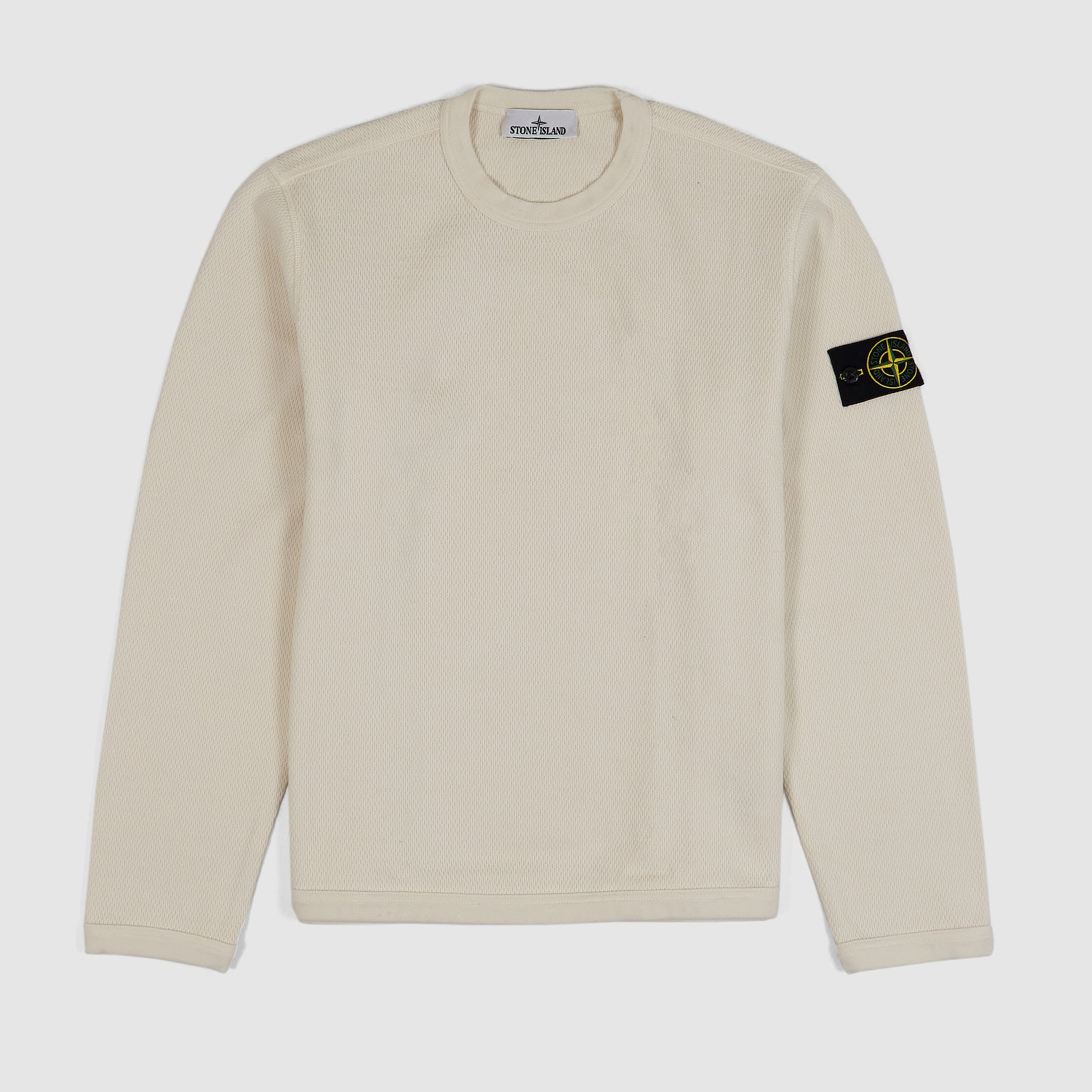 Stone Island Waffle Cotton Crew Neck Long Sleeve Shirt - DeeCee style