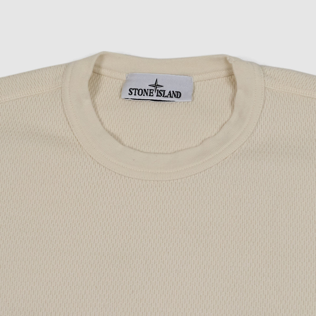 Stone Island Waffle Cotton Crew Neck Long Sleeve Shirt