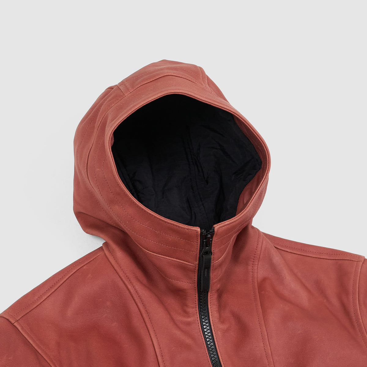 Stone Island Hooded Full Grain Leather Jacket