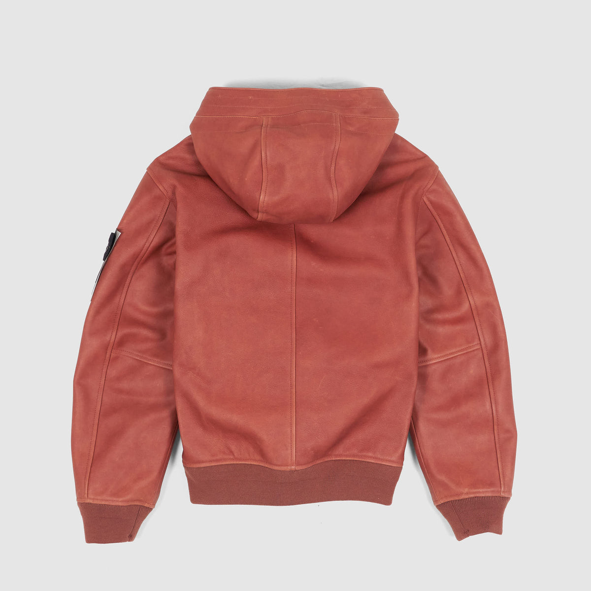 Stone Island Hooded Full Grain Leather Jacket