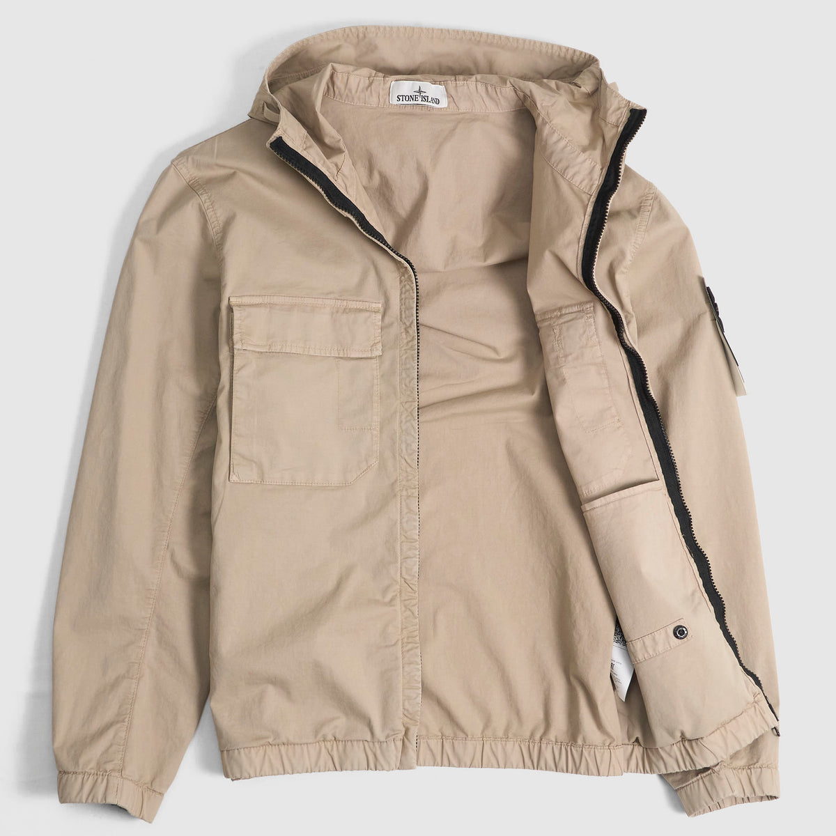 Stone Island Stretch Cotton Twill Hooded Jacket