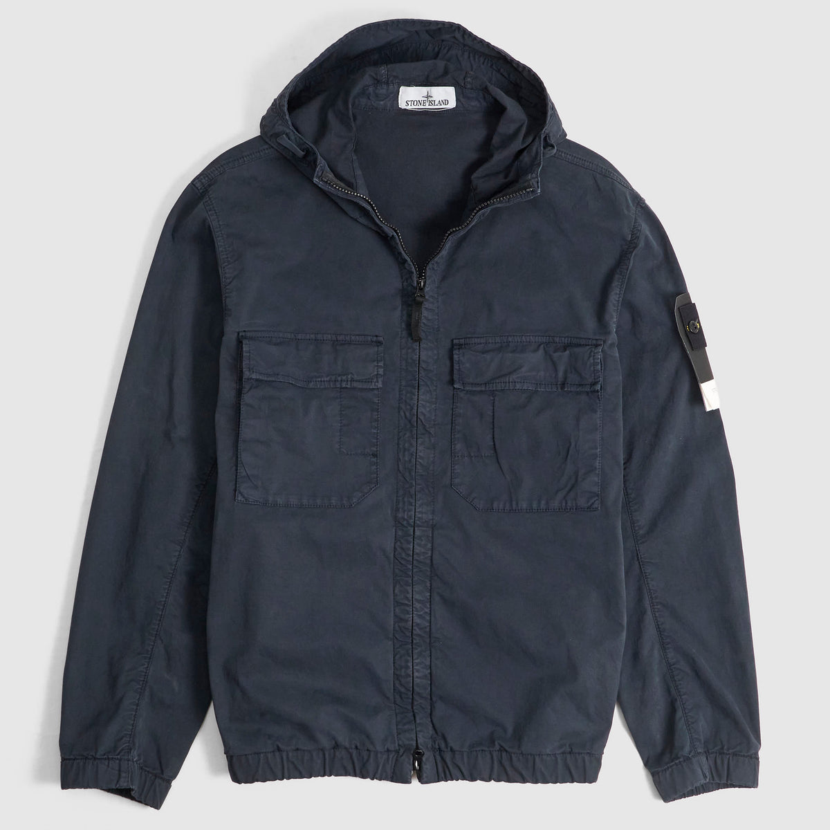 Stone Island Stretch Cotton Twill Hooded Jacket