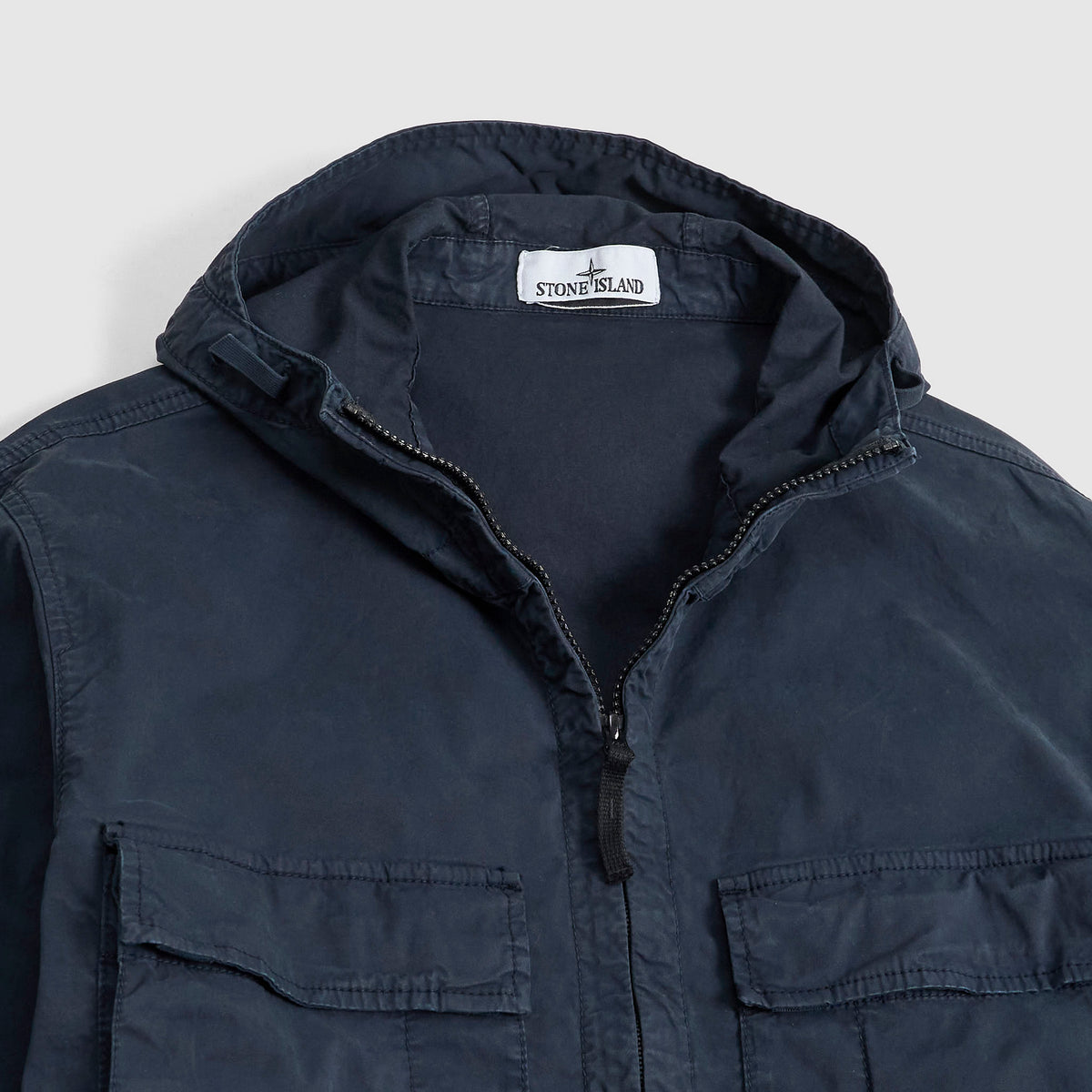 Stone Island Stretch Cotton Twill Hooded Jacket