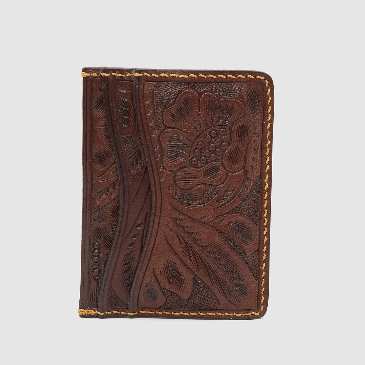 Double RL Handtooled Leather Cardholder