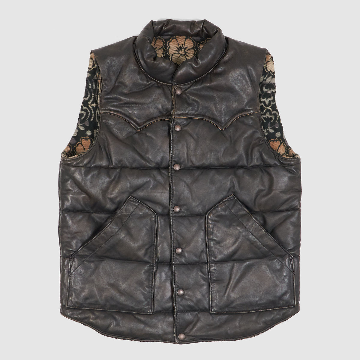 Double RL Reversible Leather-Jacquard Gilet