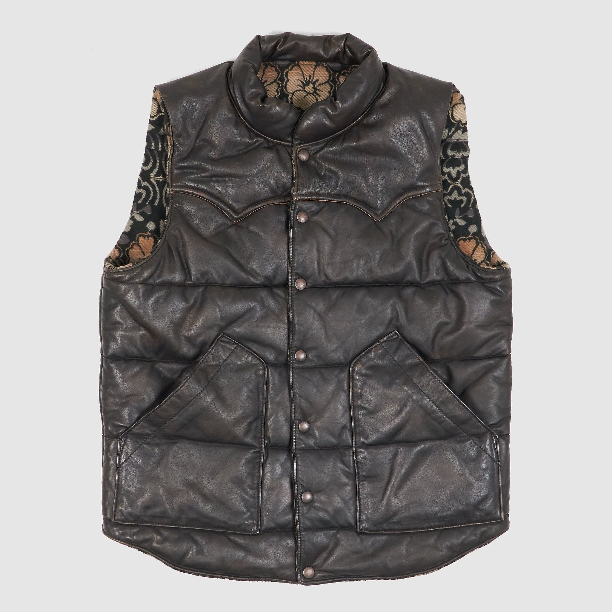 Double RL Reversible Leather-Jacquard Vest - DeeCee style