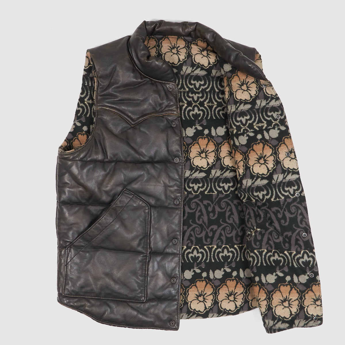 Double RL Reversible Leather-Jacquard Gilet