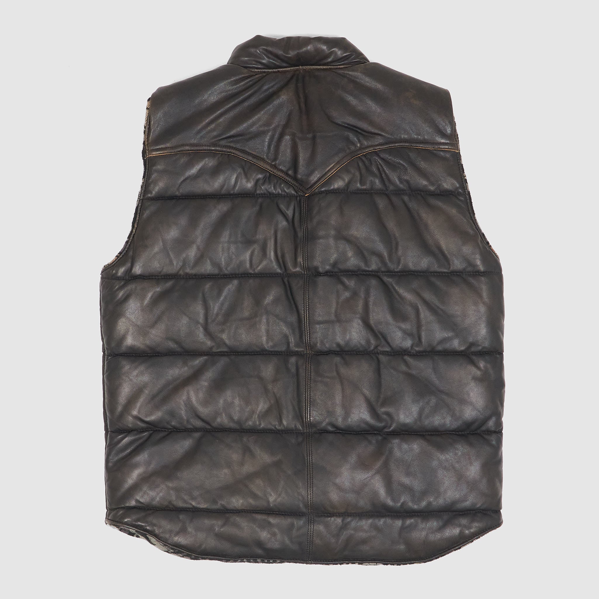 Double RL Reversible Leather-Jacquard Vest - DeeCee style
