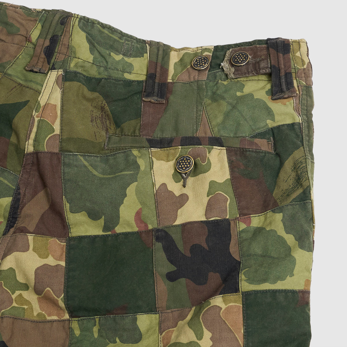 Double RL 1943 Field Flat Front Patchwork Shorts