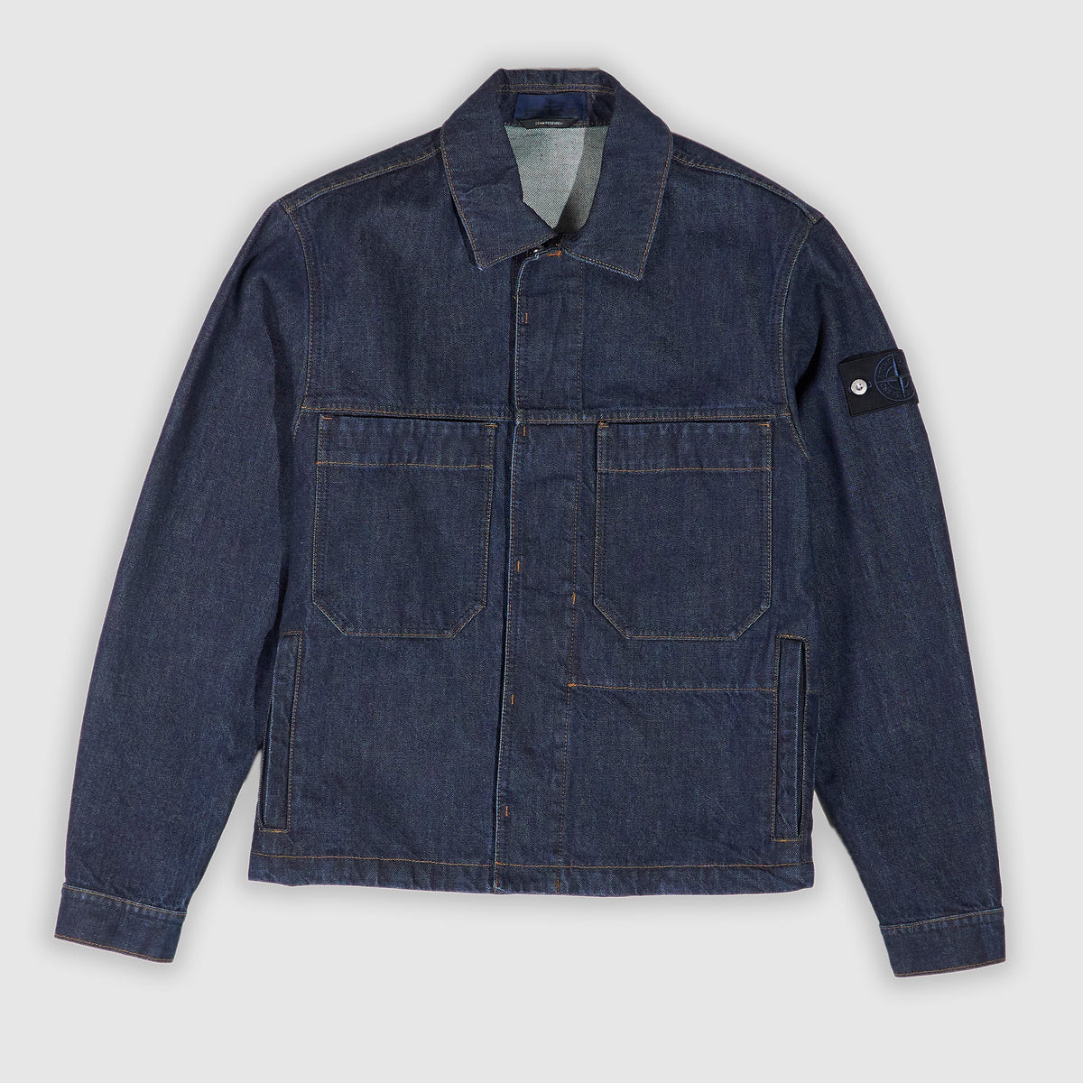 Stone Island Indigo Denim Biker Jacket