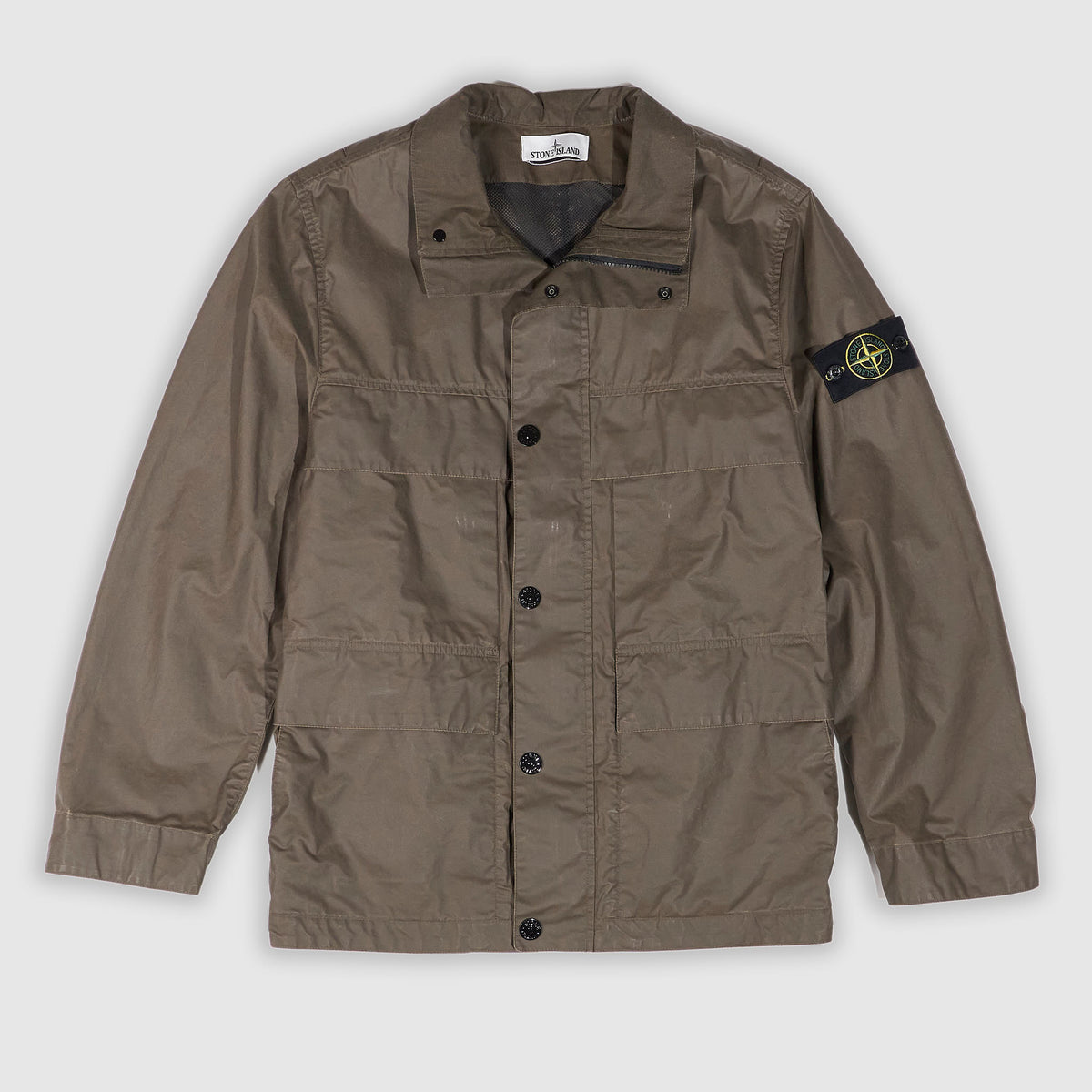 Stone Island Waxed Pigment Wax Finish Cotton Field Jacket