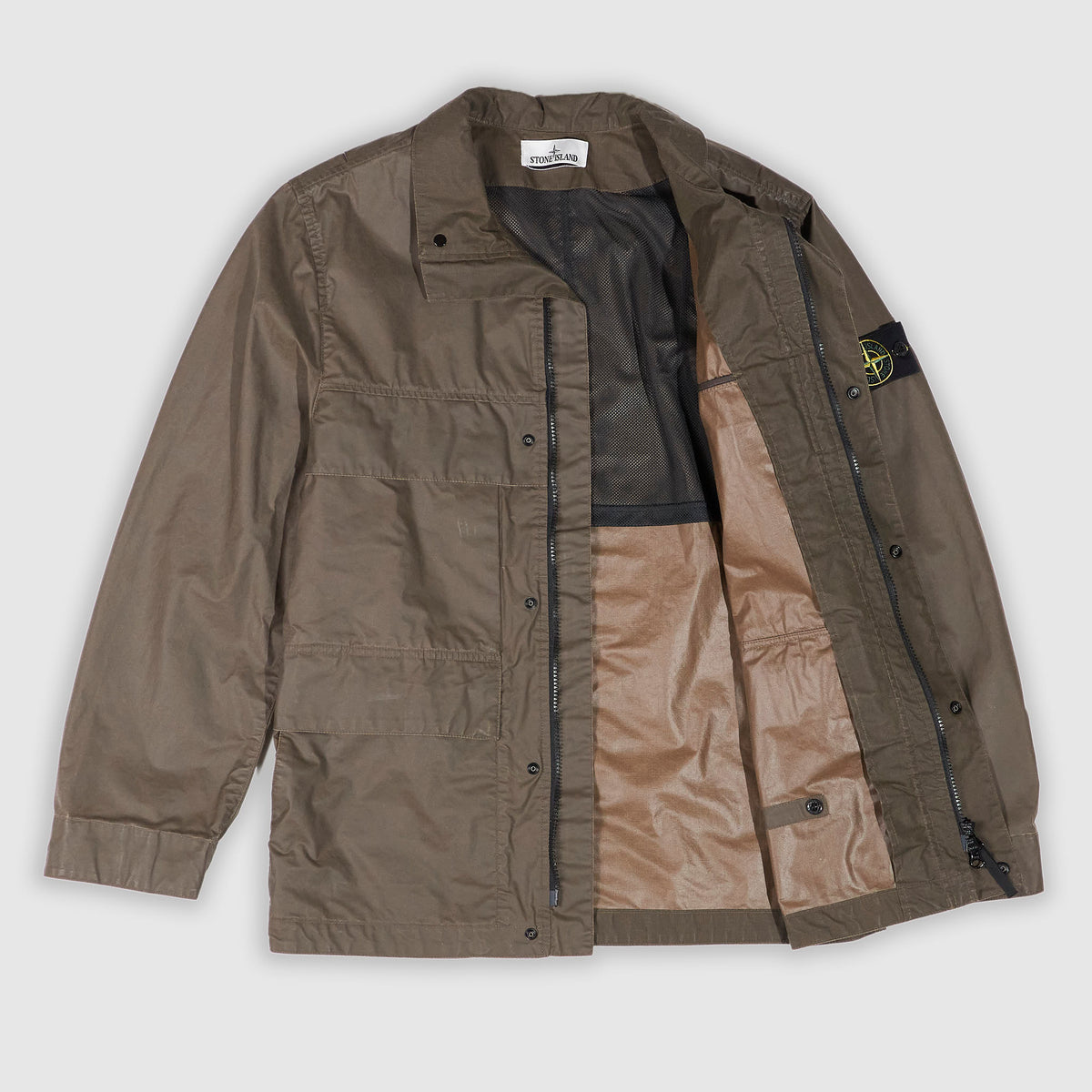Stone Island Waxed Pigment Wax Finish Cotton Field Jacket