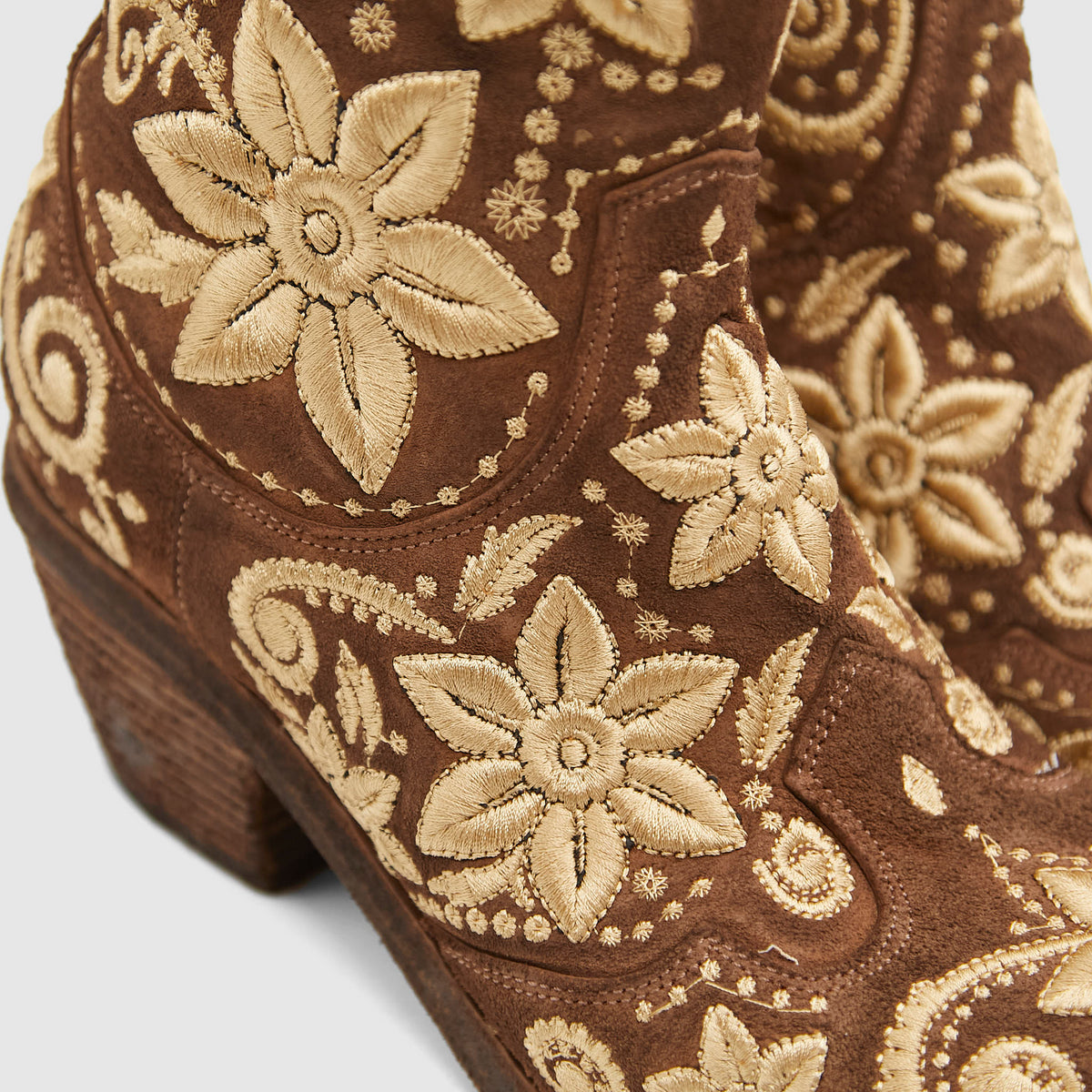 Fauzian Jeunesse Ladies Embroidered Western Zip Ankle Boot