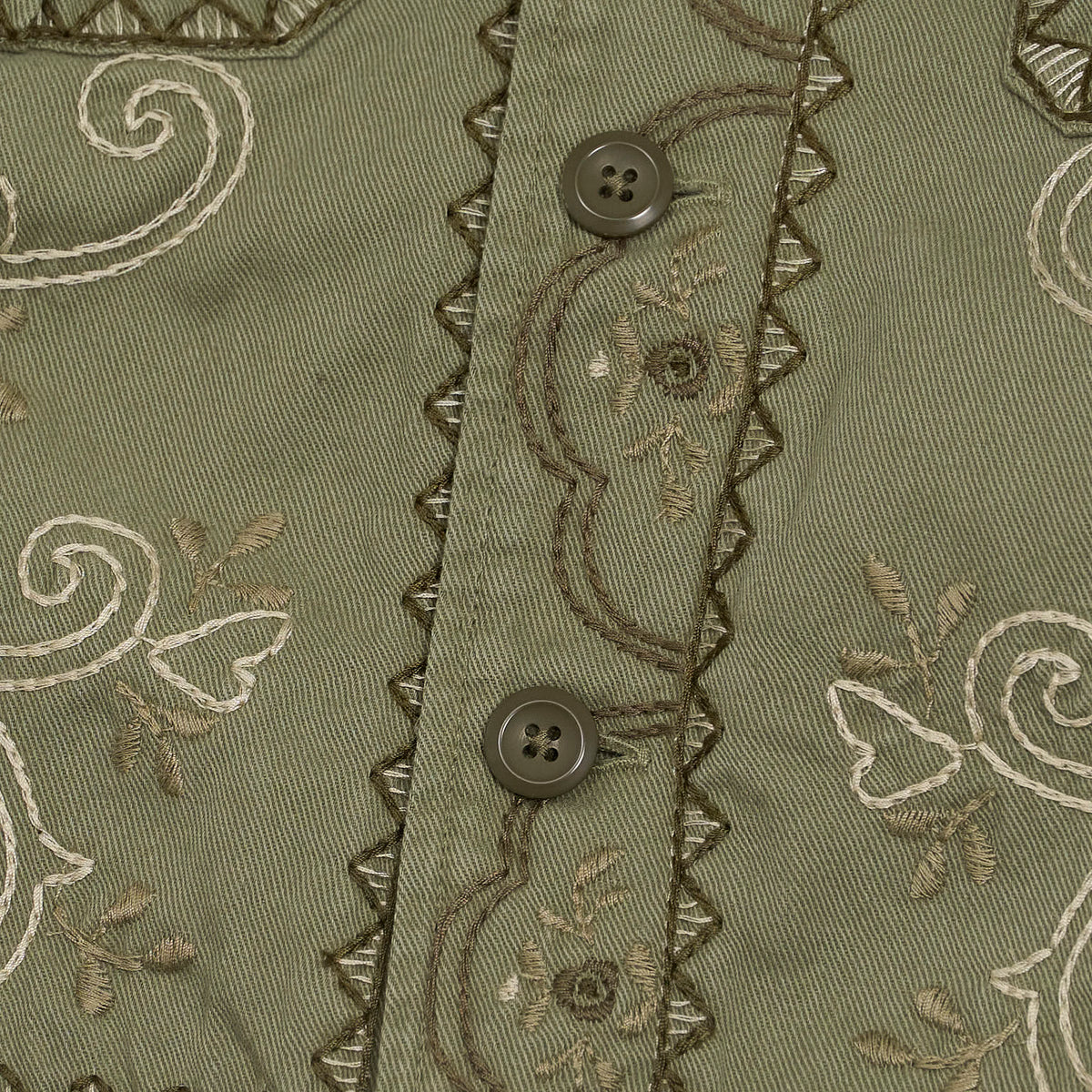 Double RL Ladies Embroidered Short Sleeve Twill Shirt Jacket