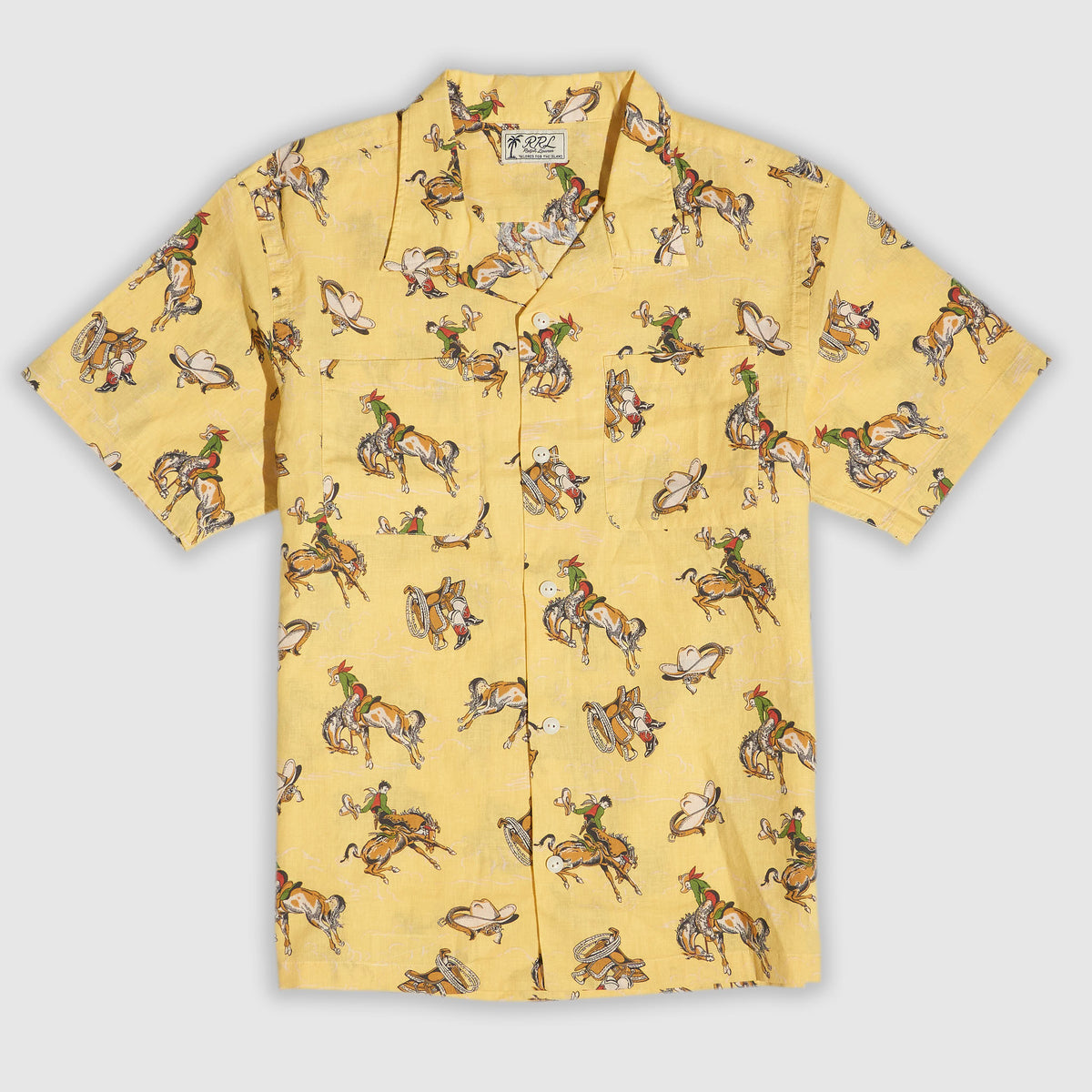 Double RL Rodeo Rider Camp Collar Hawaiian Shirt