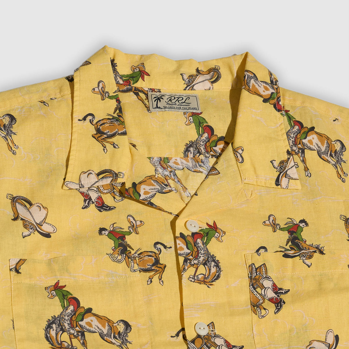 Double RL Rodeo Rider Camp Collar Hawaiian Shirt