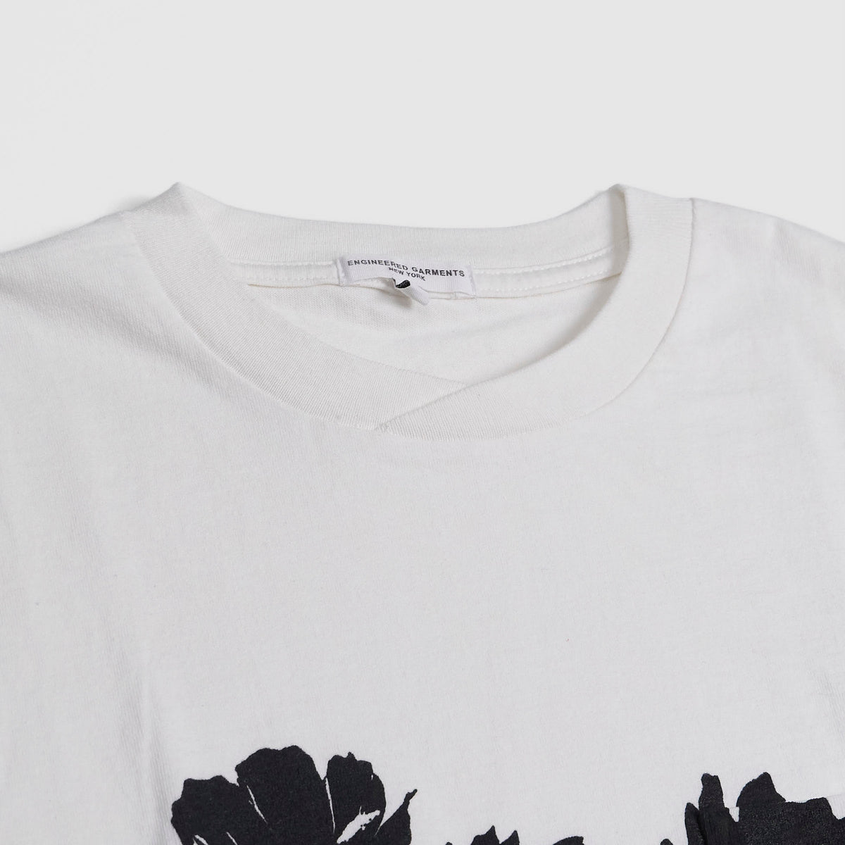 Engineered Garments Printed Cross Crew Long Island Neck T-Shirt
