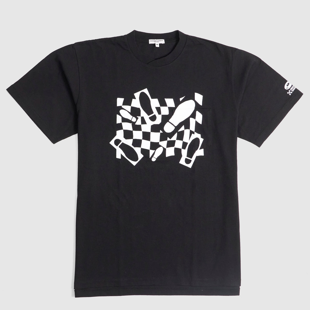 Engineered Garments Printed Cross Crew Neck Pocket T-Shirt