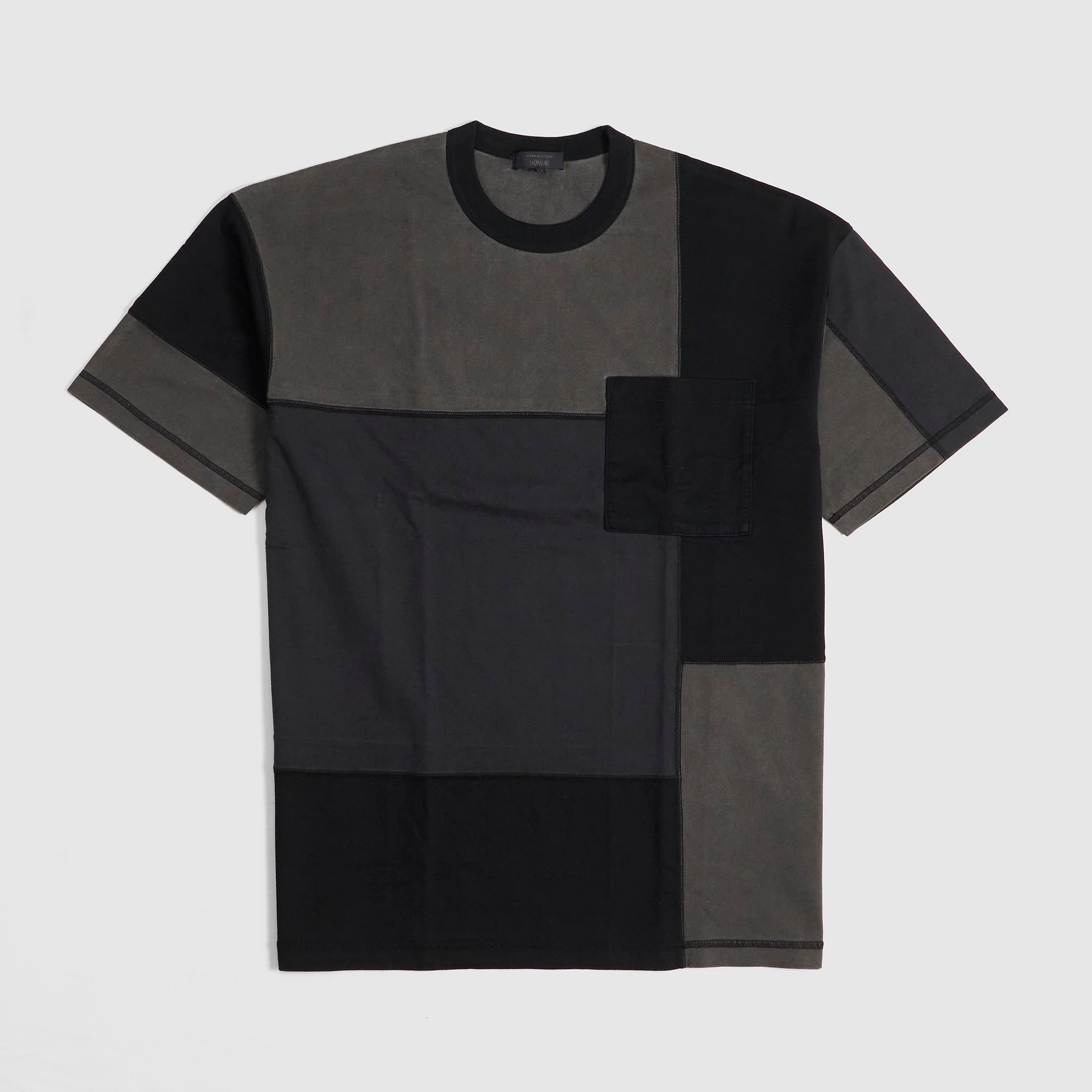 Comme Des Garçons Homme Short Sleeve Crew Neck Patchwork T-Shirt