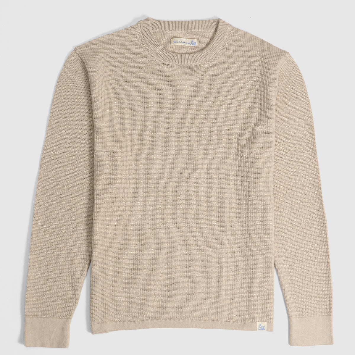 Merz b. Schwanen Lightweight Waffle Long Sleeves Crewneck Shirt
