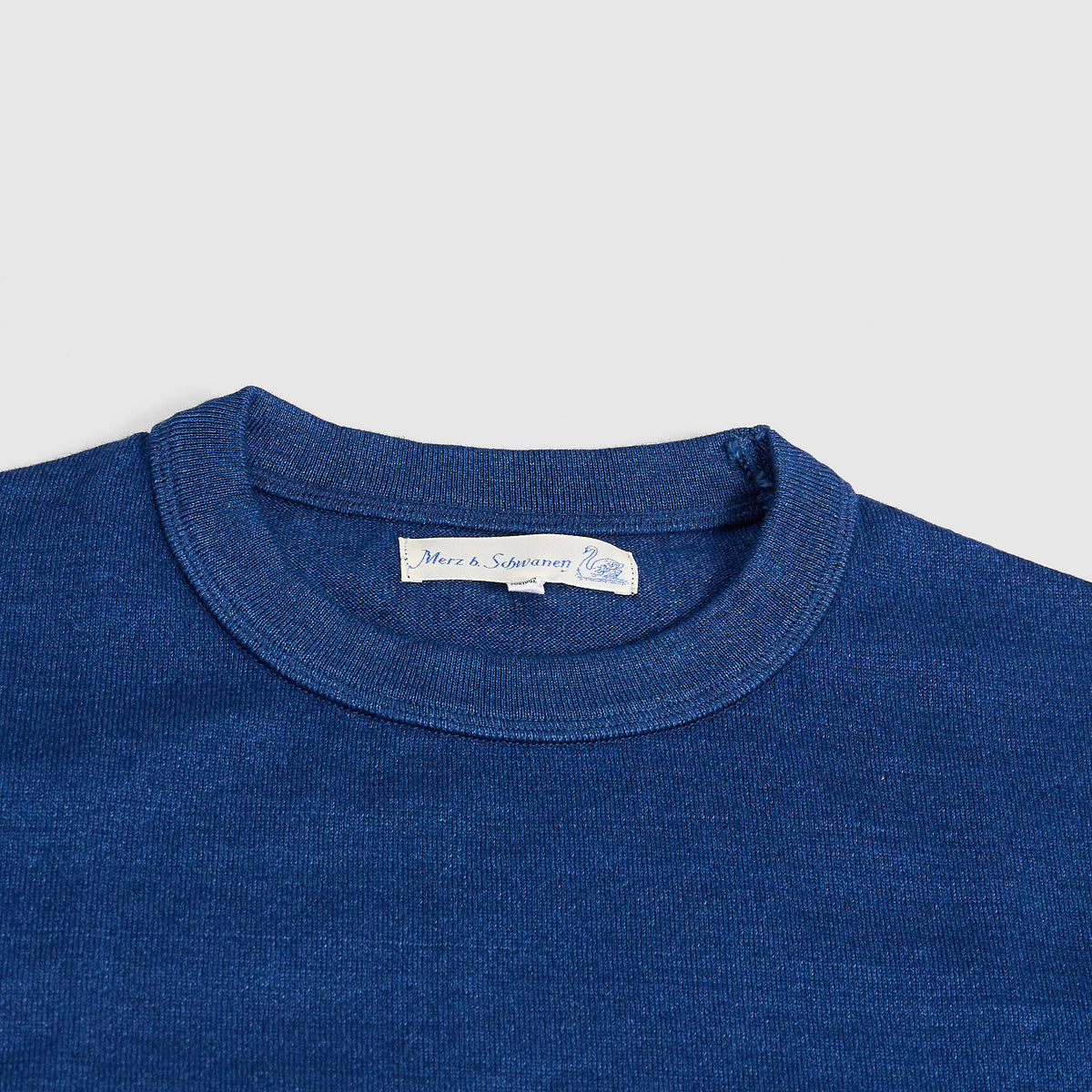 Merz b. Schwanen Ladies Short Sleeves Indigo Dyed Crew Neck T-Shirt