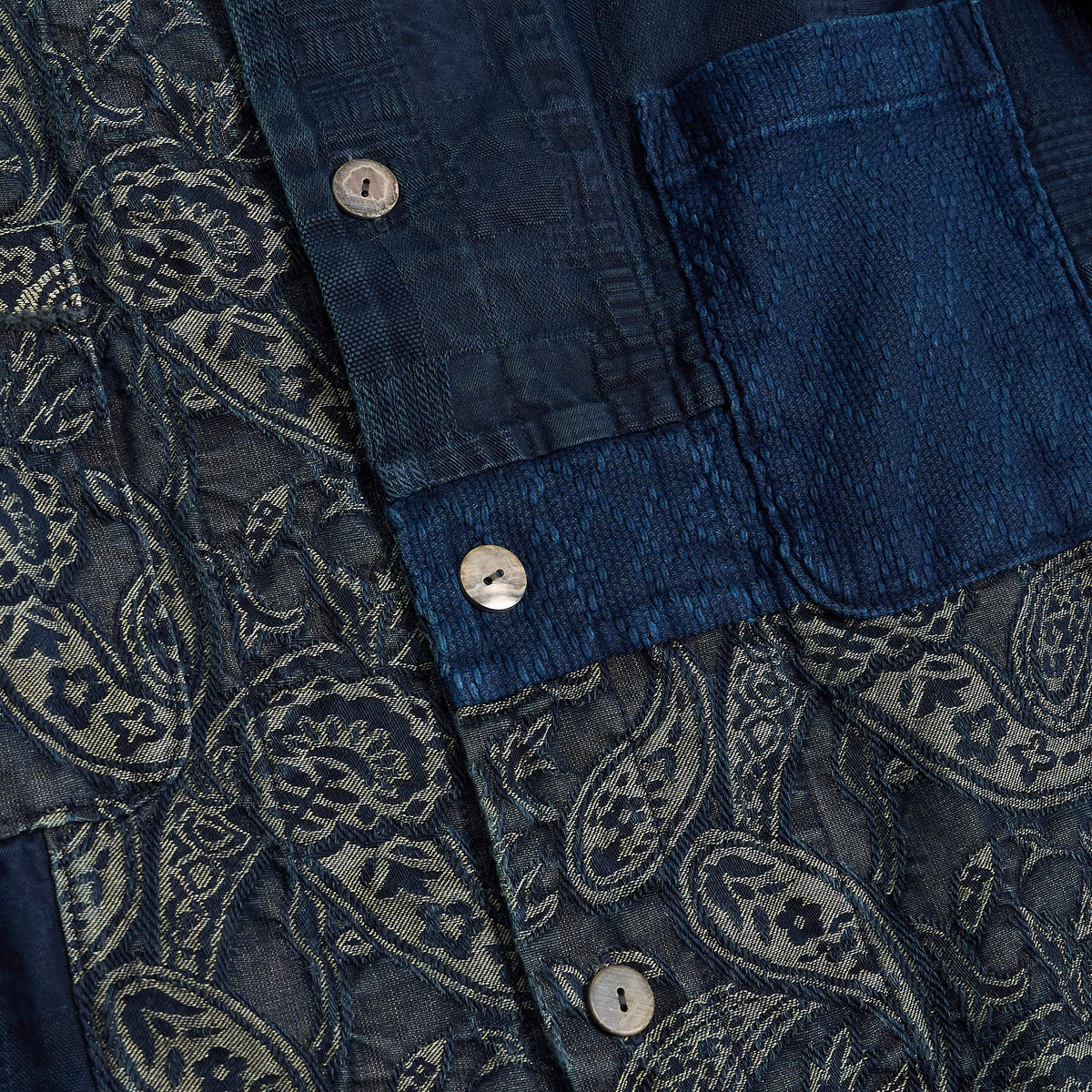 KRM Indigo Patchwork Washi Jacquard Overshirt