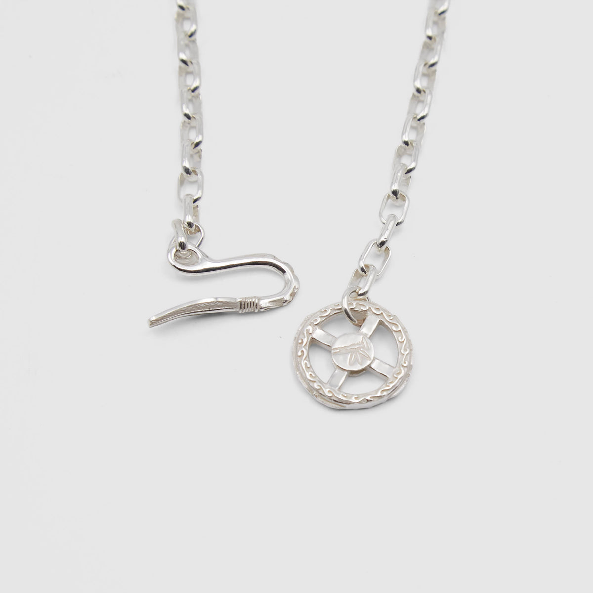 The Flat Head 925 50cm Feather Hook Chain Necklace