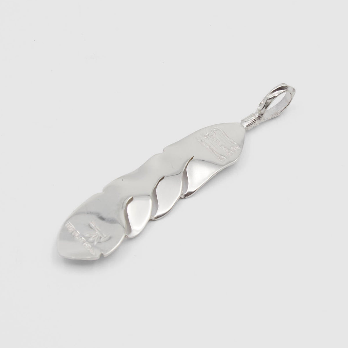 The Flat Head Large Feather Sterling Pendant