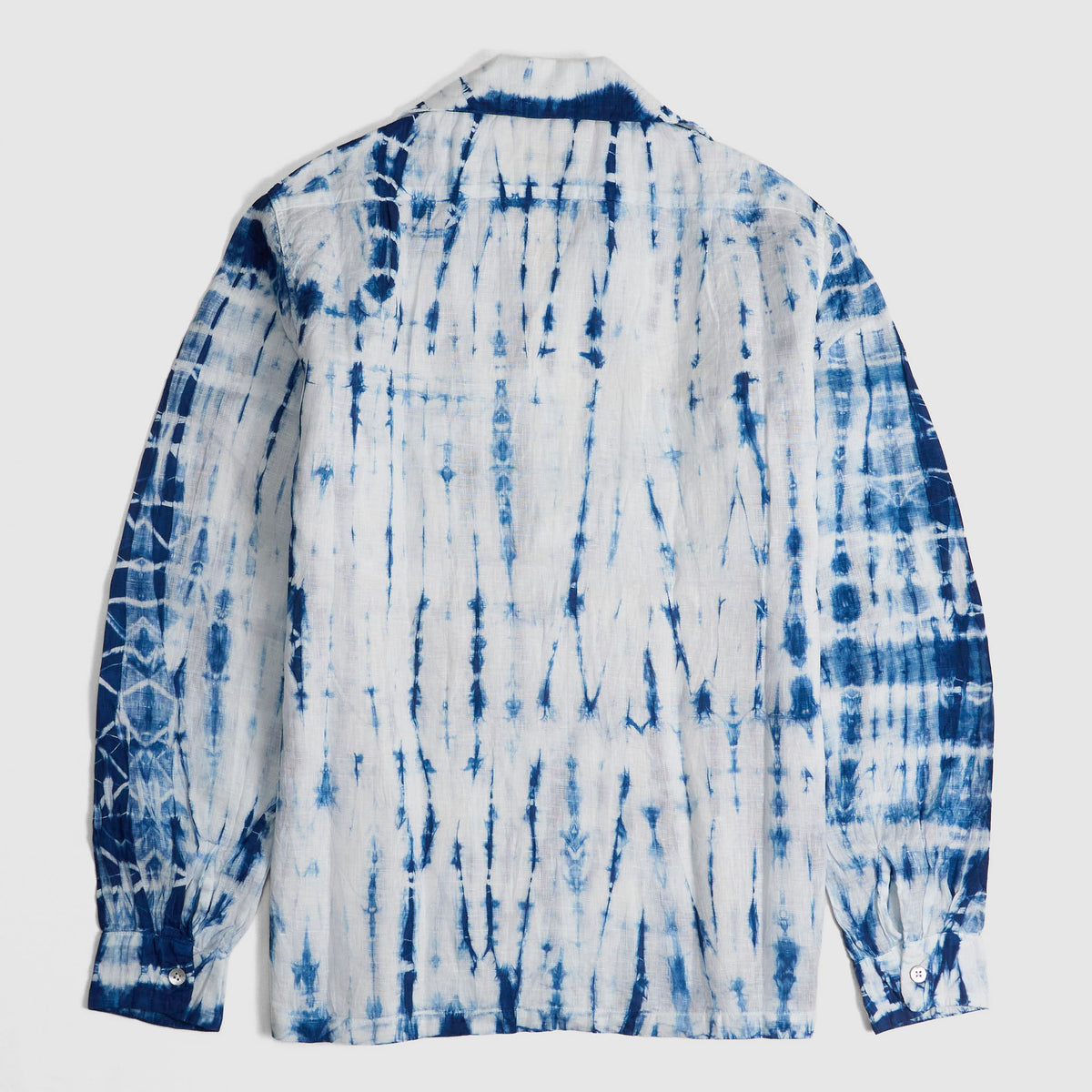 Kapital French Linen Tokushima Shibori Dye Linen Overshirt