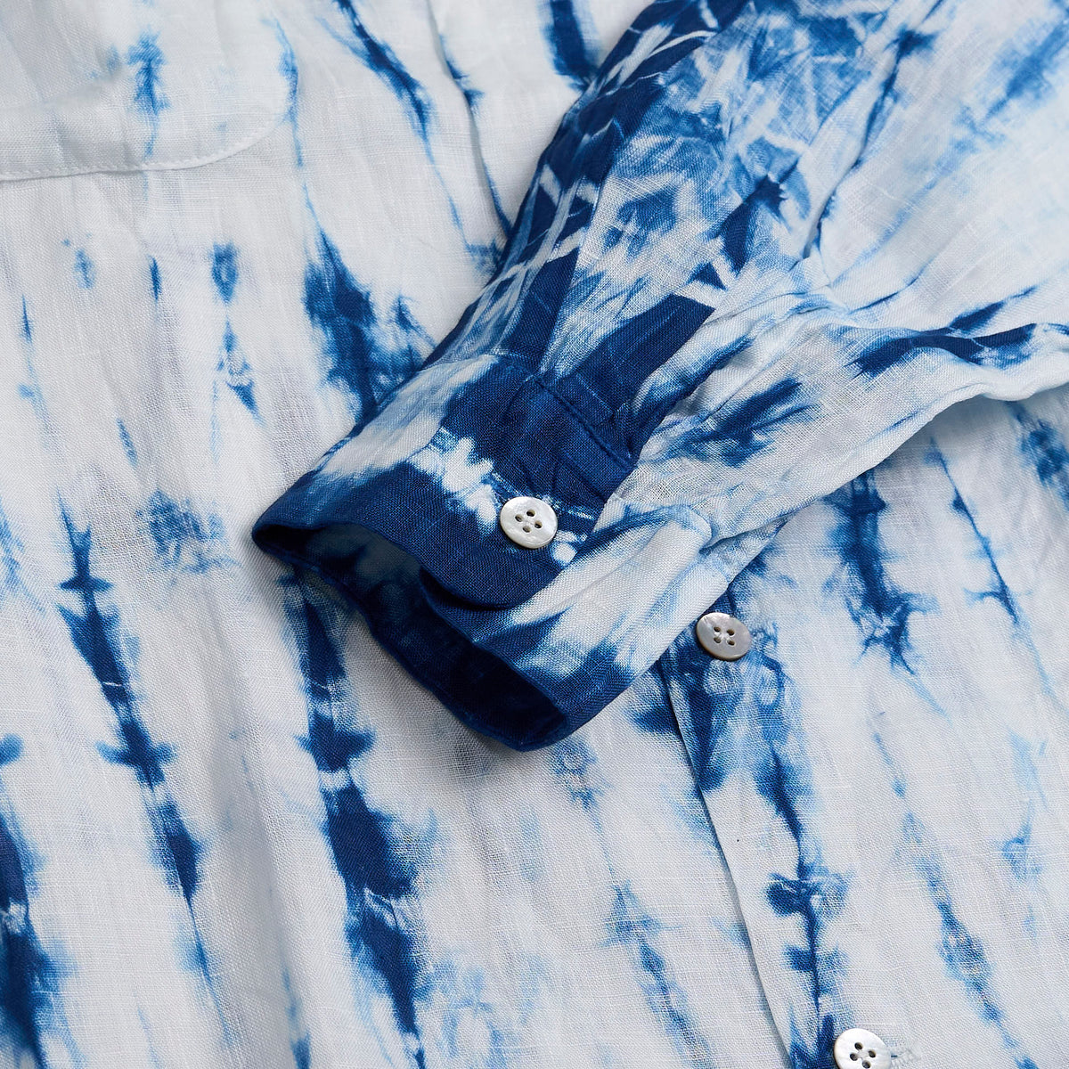 Kapital French Linen Tokushima Shibori Dye Linen Overshirt