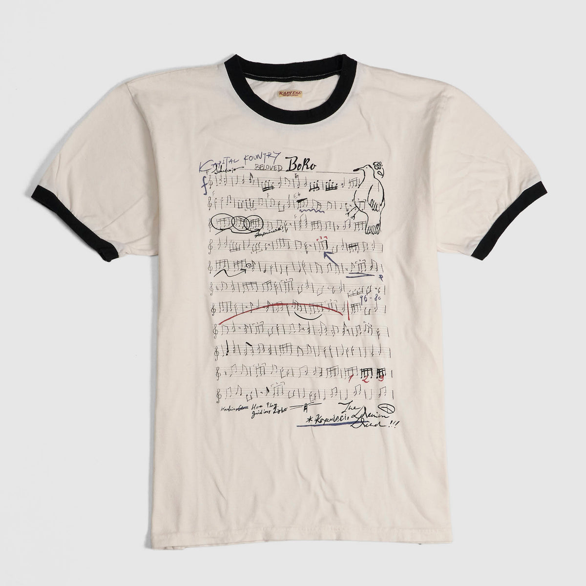 Kapital Ringer Boro Elegy Crew Neck T-Shirt