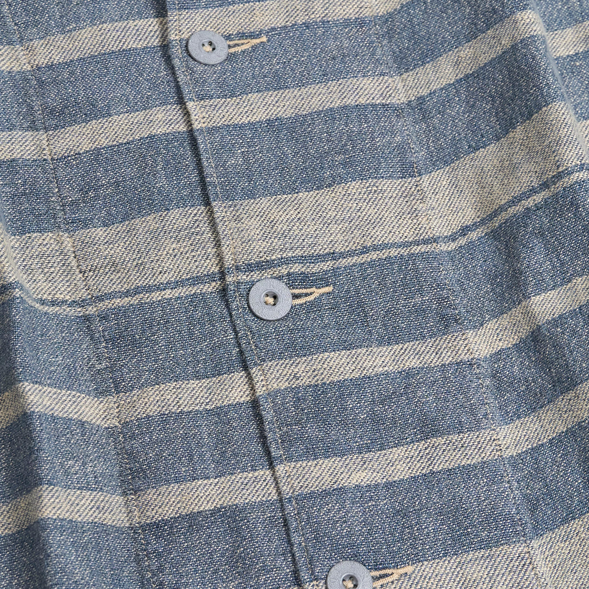 Double RL Indigo Striped Linen Overshirt Jacket