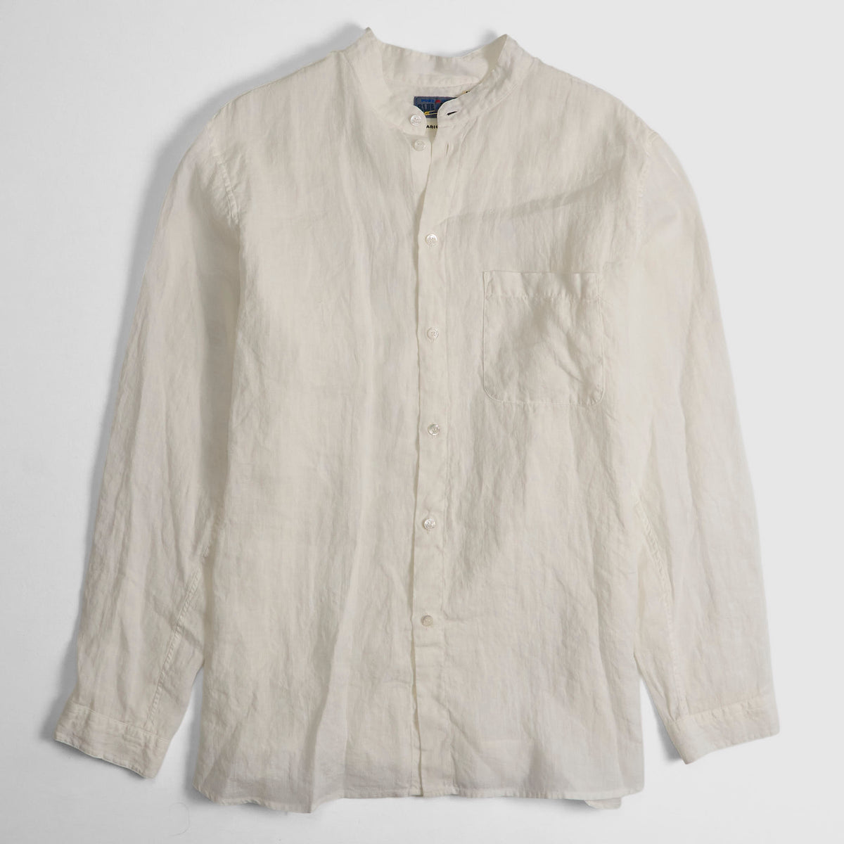 Blue Blue Japan Stand Up Collar Linen Shirt