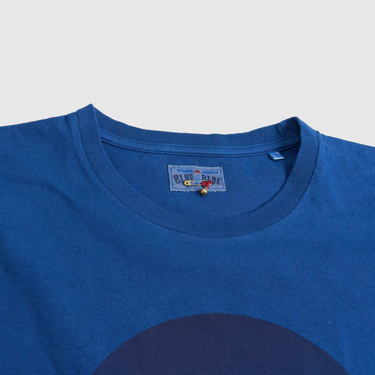 Blue Blue Japan Circle Indigo Crew Neck T-Shirt