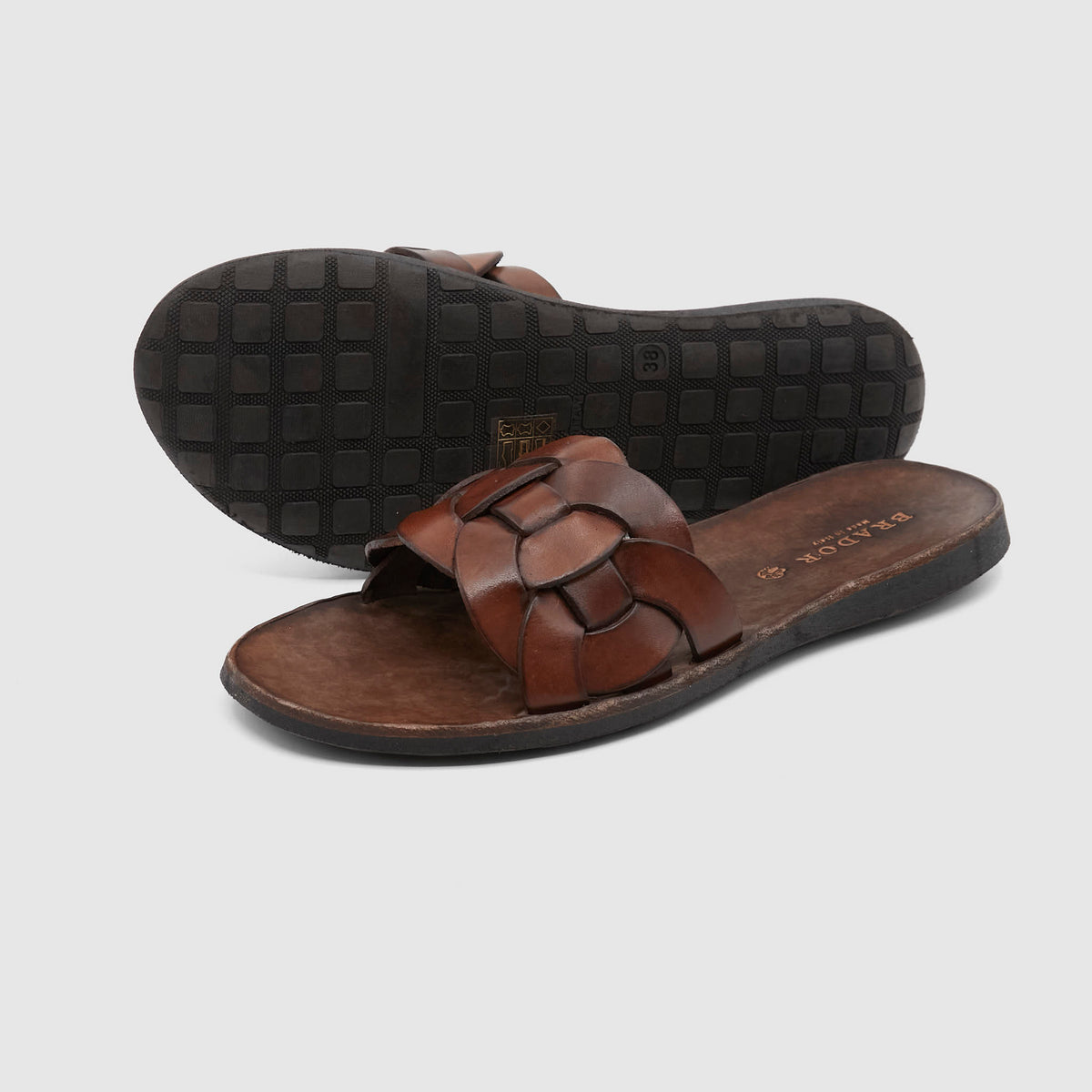 Brador Ladies Braided Leather Sandals