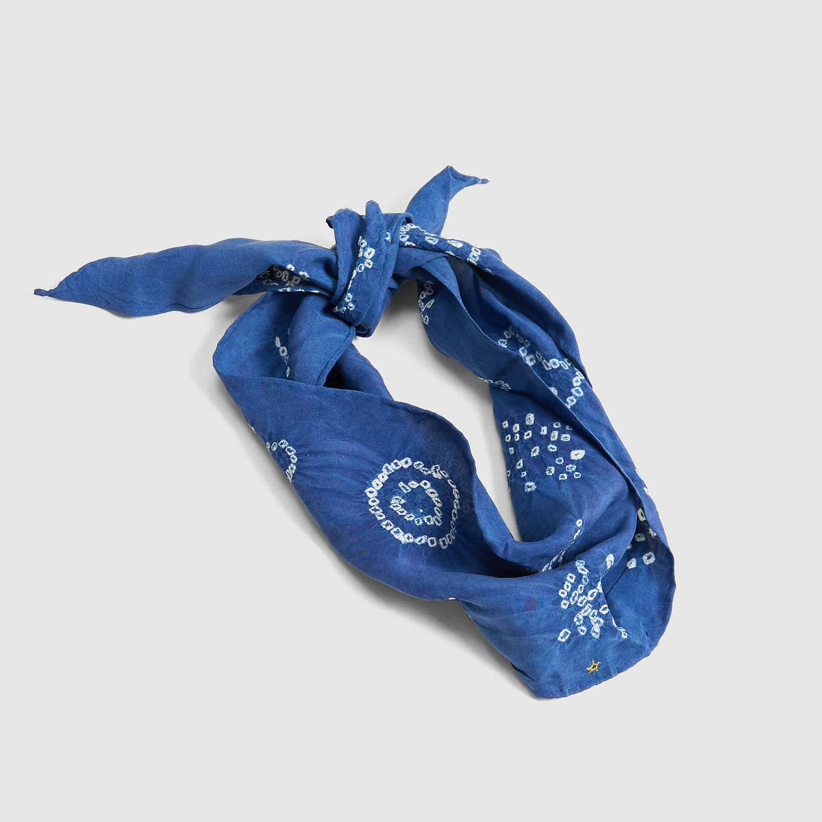 11.11 / eleven eleven Indigo Silk Batique Stripe Bandana