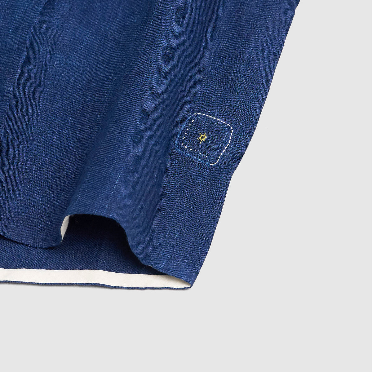 11.11 / eleven eleven Camp Collar Indigo Linen Shirt